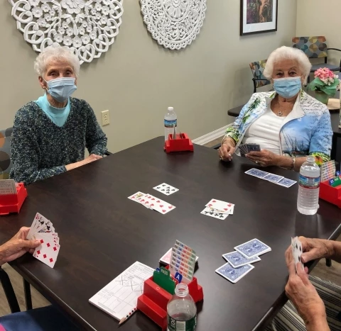 Seniors playing cards