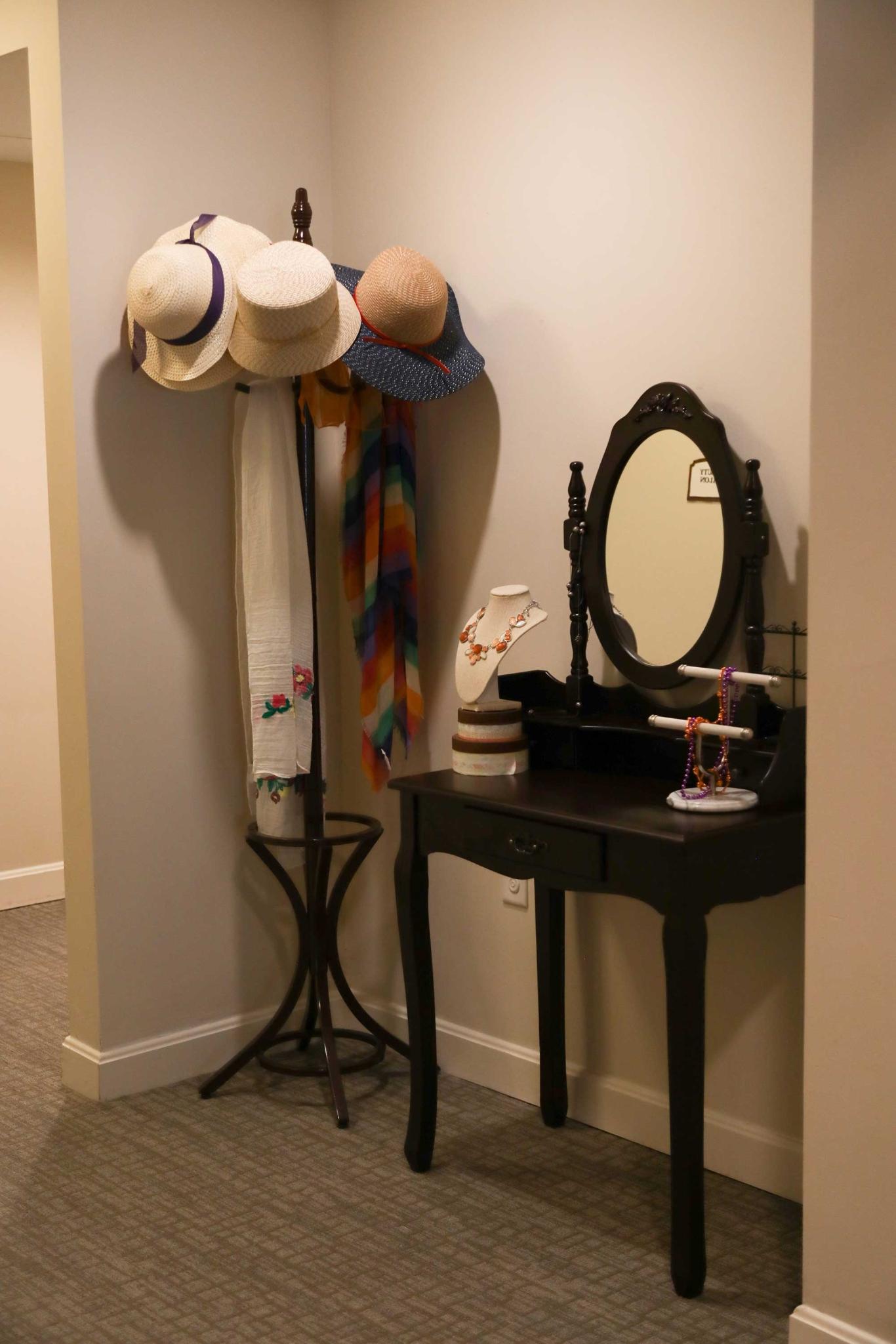 Mirror and coat rack
