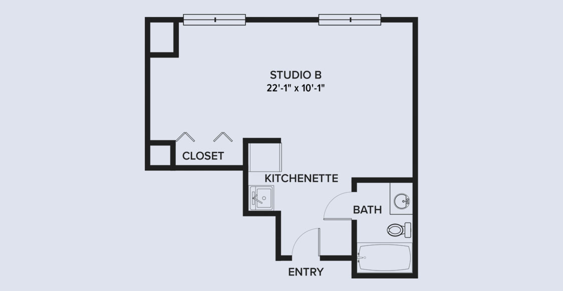 Studio B floorplan