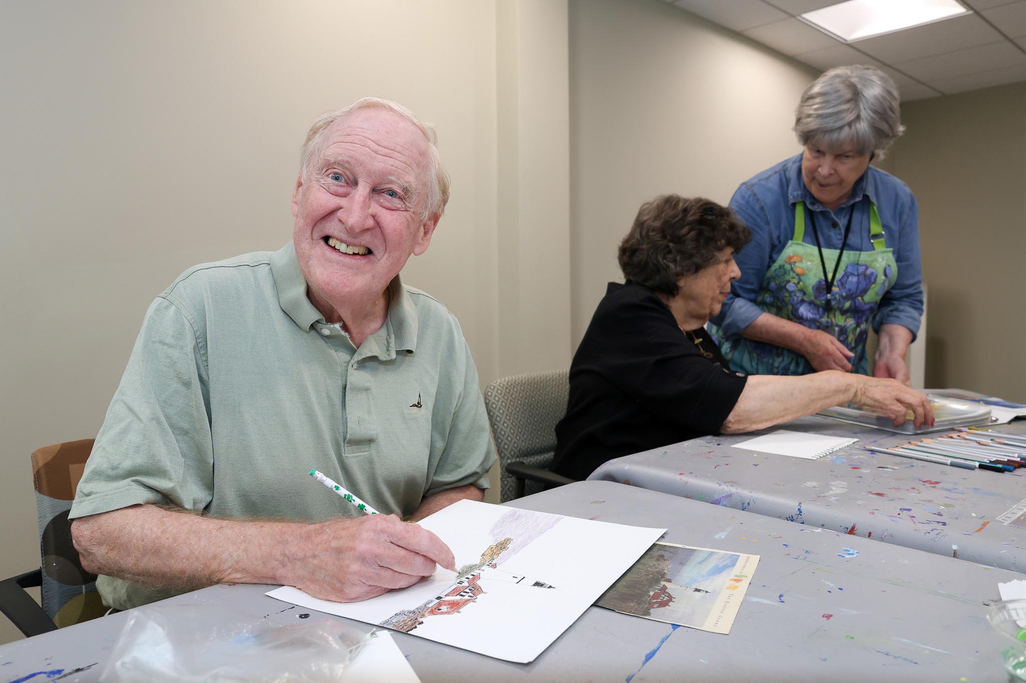 Residents in the activities room