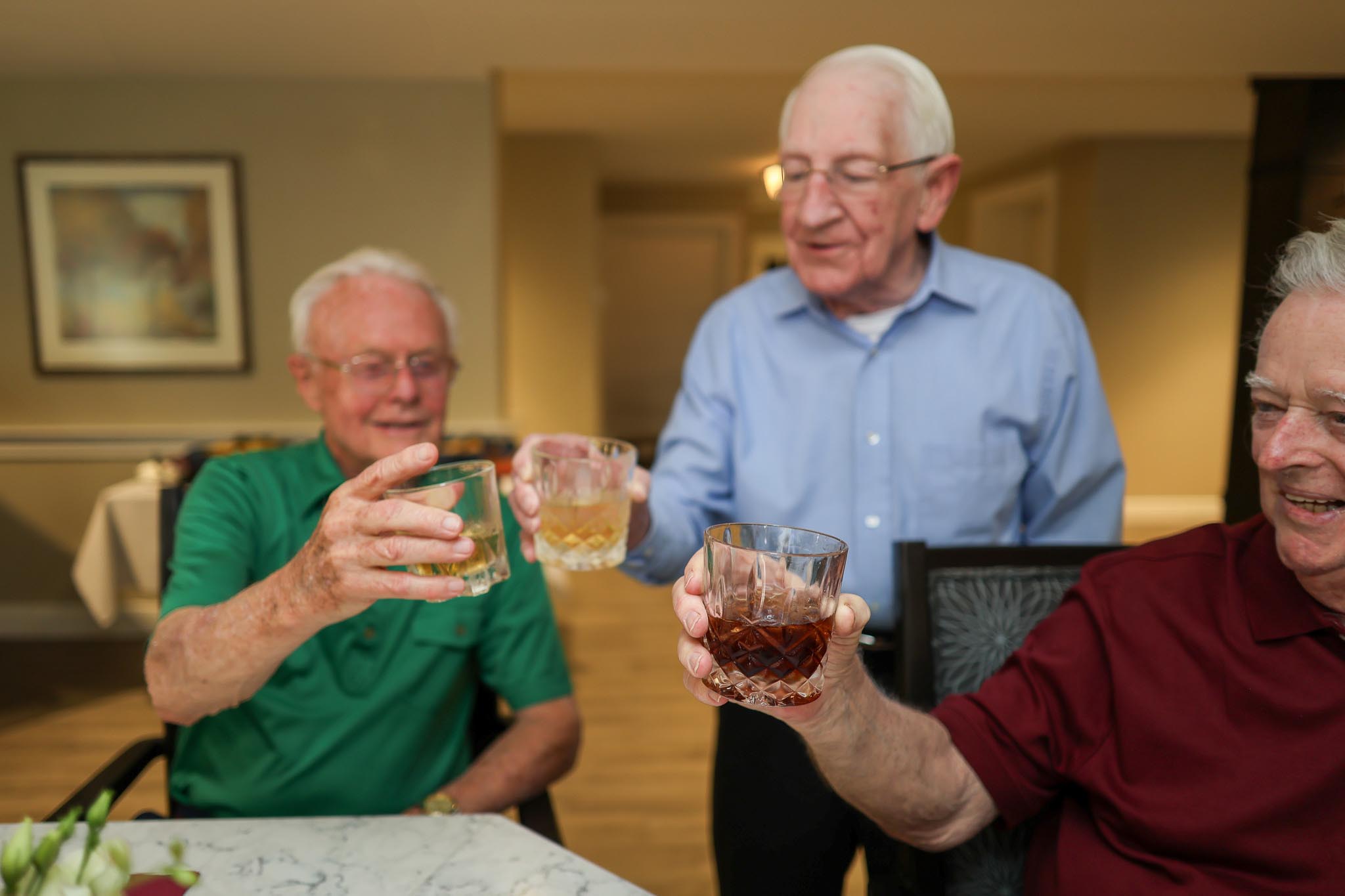 Residents raising a toast at the Village Bar