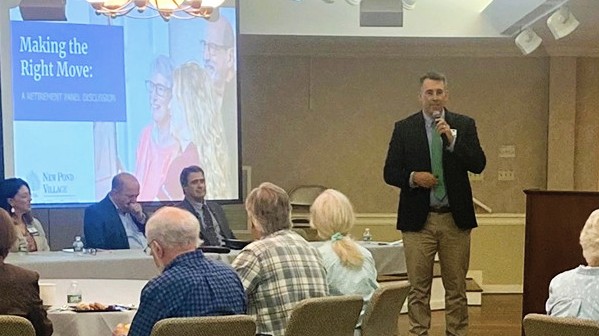 New Pond Village Executive Director Adam Manchester, guided the panel covered everything from finances to home design—offering practical advice to help guests make a smooth and confident transition to senior living.