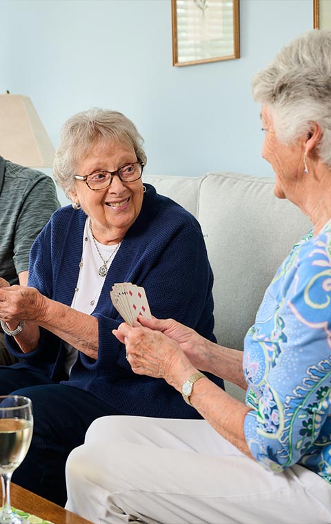 Residents playing cards