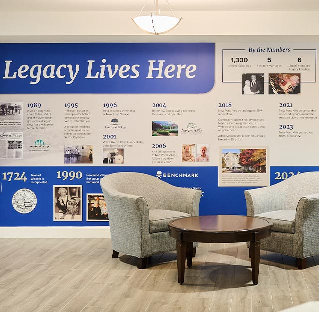 New Pond Village legacy wall