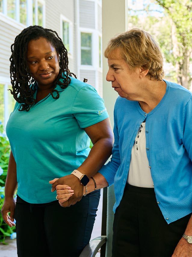 Memory care associate and resident