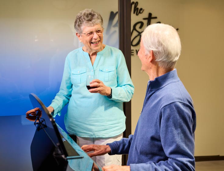 Residents playing the piano